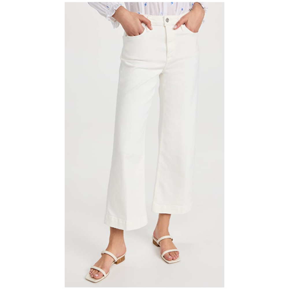 Paige Anessa Wide Leg Jeans Women's Size 31 Light Ecru NWT